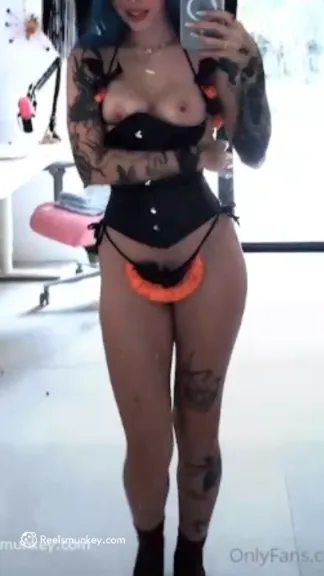 Cute Girl Wearing Witchy Costume Slides Open Her Teeny Boobs On NSFW TiKTok
