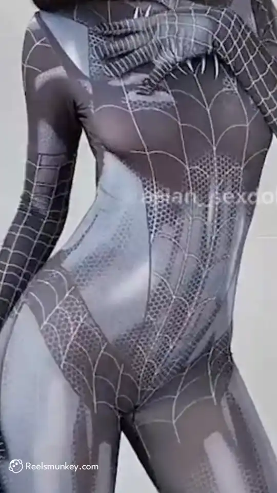 asian spidy girl shoots her dress instead of the web