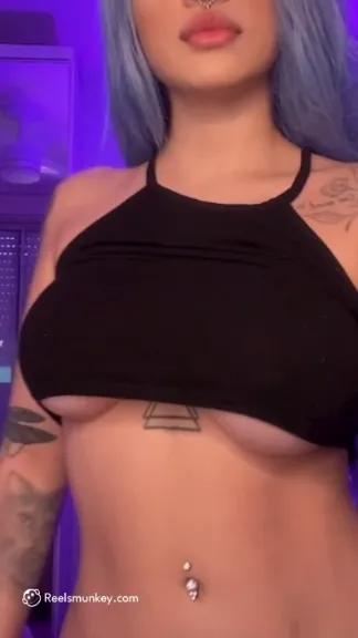 Sexy White Hair Chick Does a Wednesday Dance With Sexy Tits Out